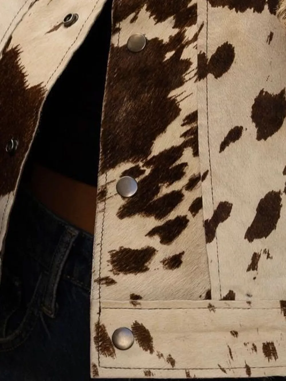 Cow Print Button Up Jacket, image 7