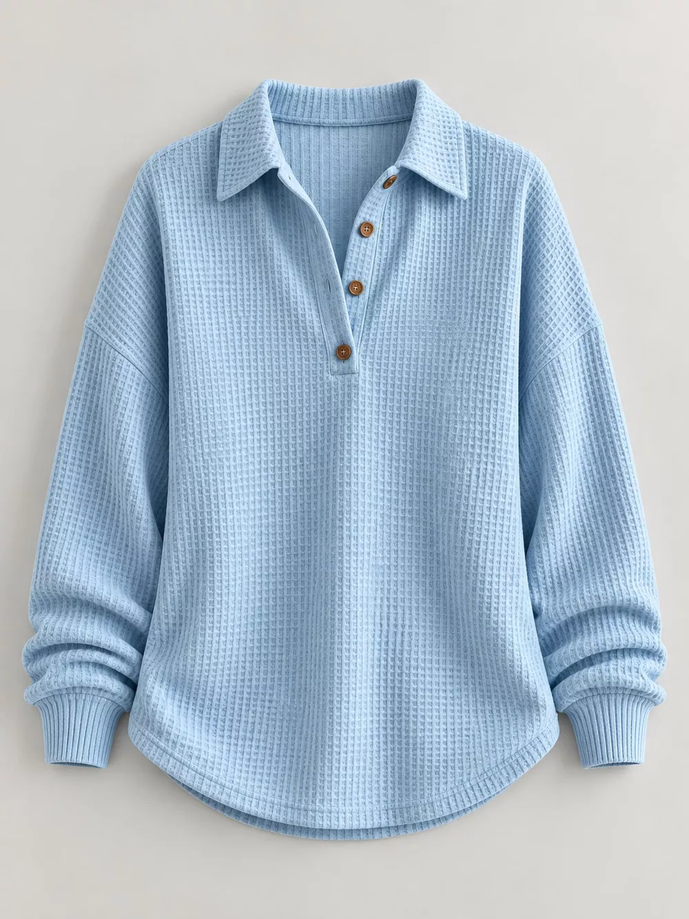 Full Size Waffle Knit Dropped Shoulder Top Plus Size, image 24