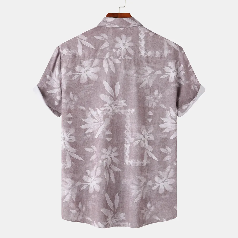 Men's Print Short Sleeve Button-Up Shirt, image 3