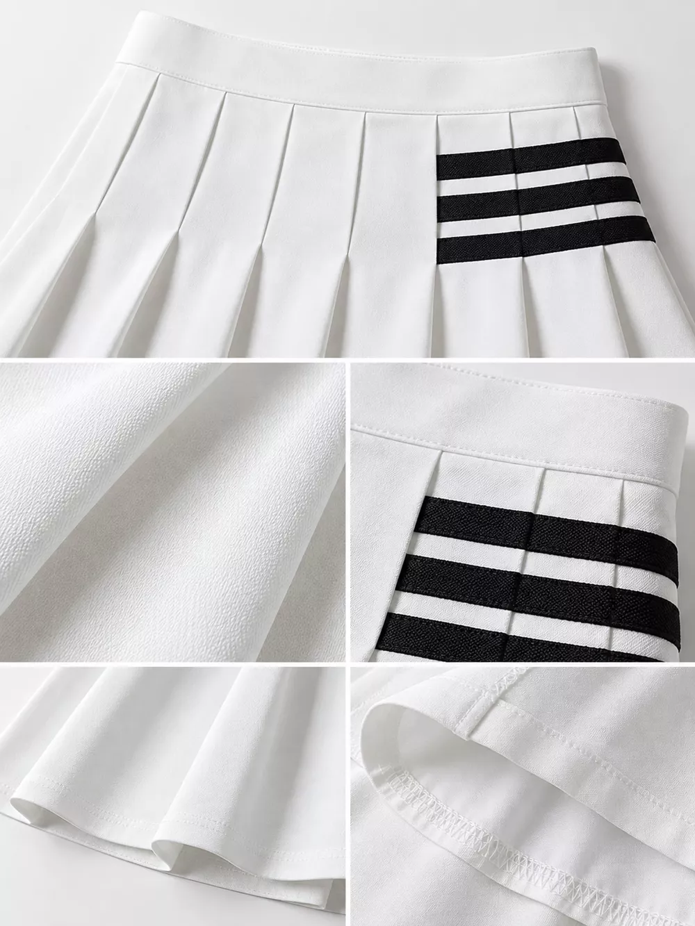 Contrast Stripe Pleated Mini Skirt, image 4