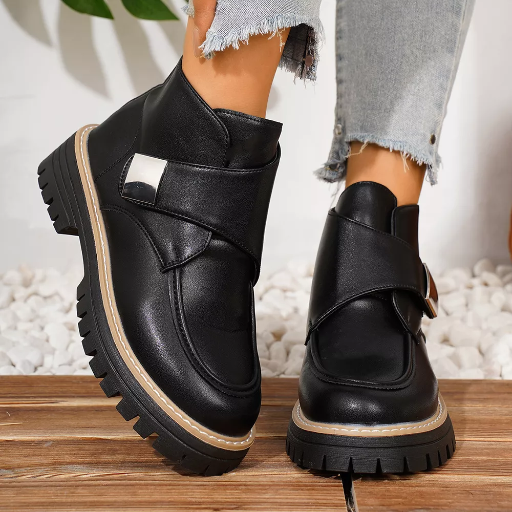 Round Toe Block Heels Boots, image 4