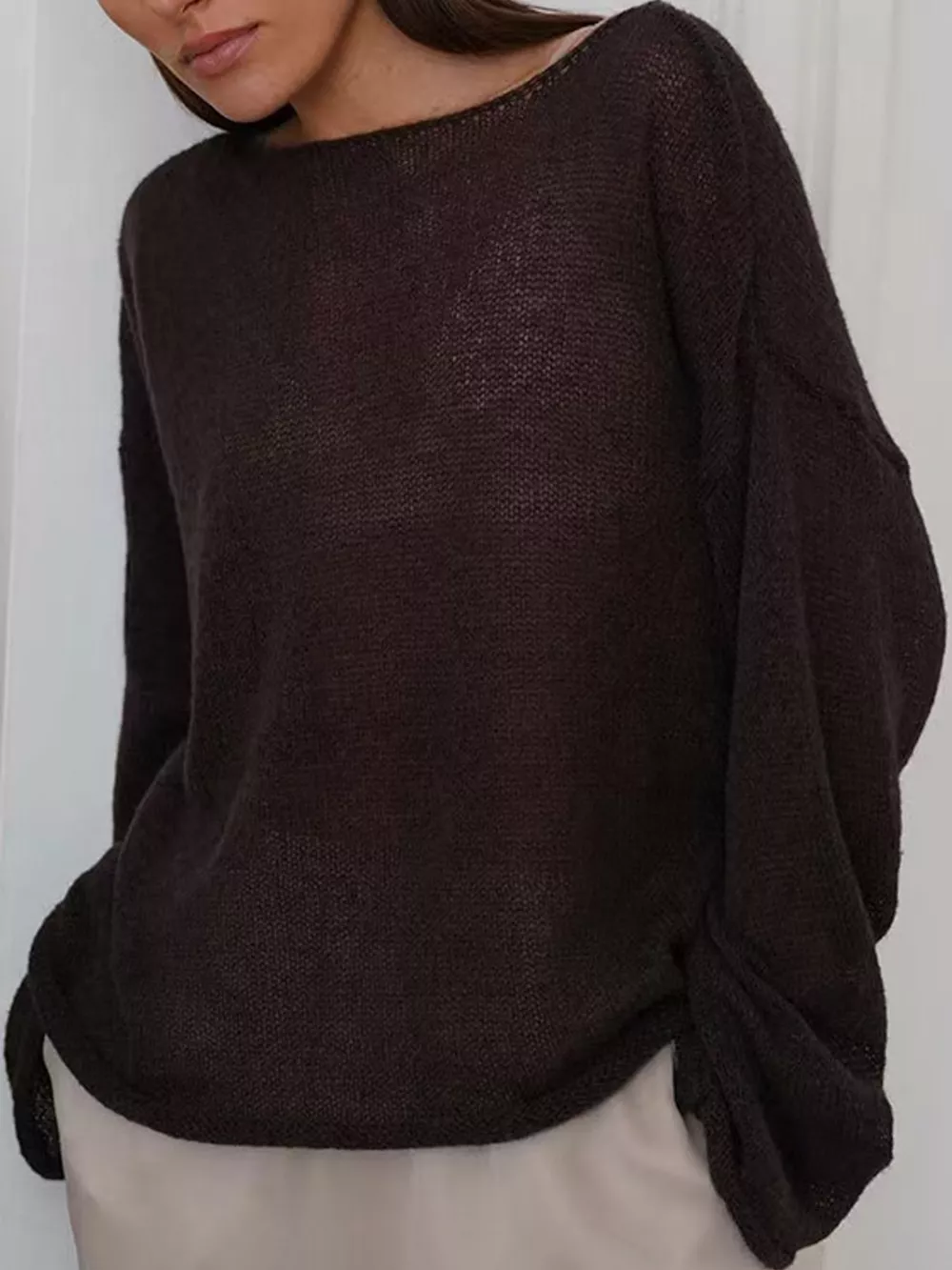 Full Size Sheer Lightweight Knit Top Plus Size, image 19