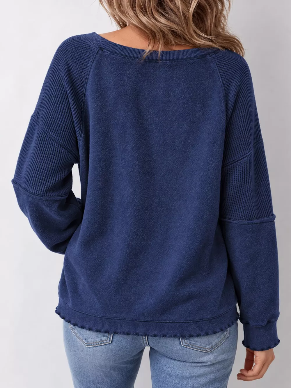 Waffle Knit Raglan Sleeve Sweatshirt, image 22