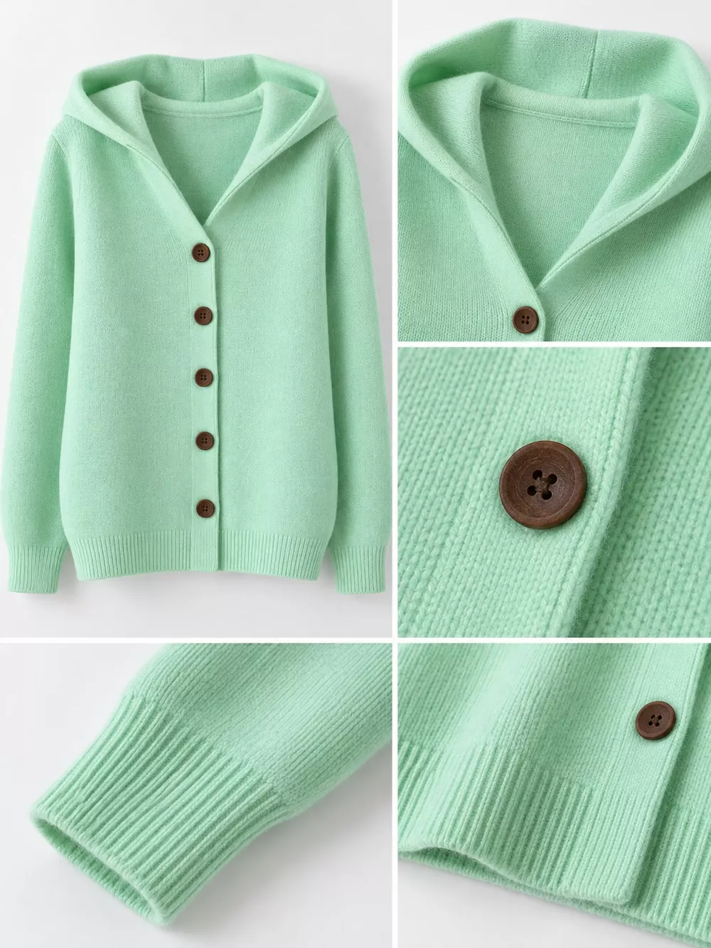 Full Size Hooded Button-Down Knit Cardigan Plus Size, image 5