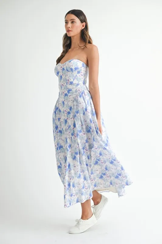 Sweetheart Neckline Floral Printed Midi Dress, image 5