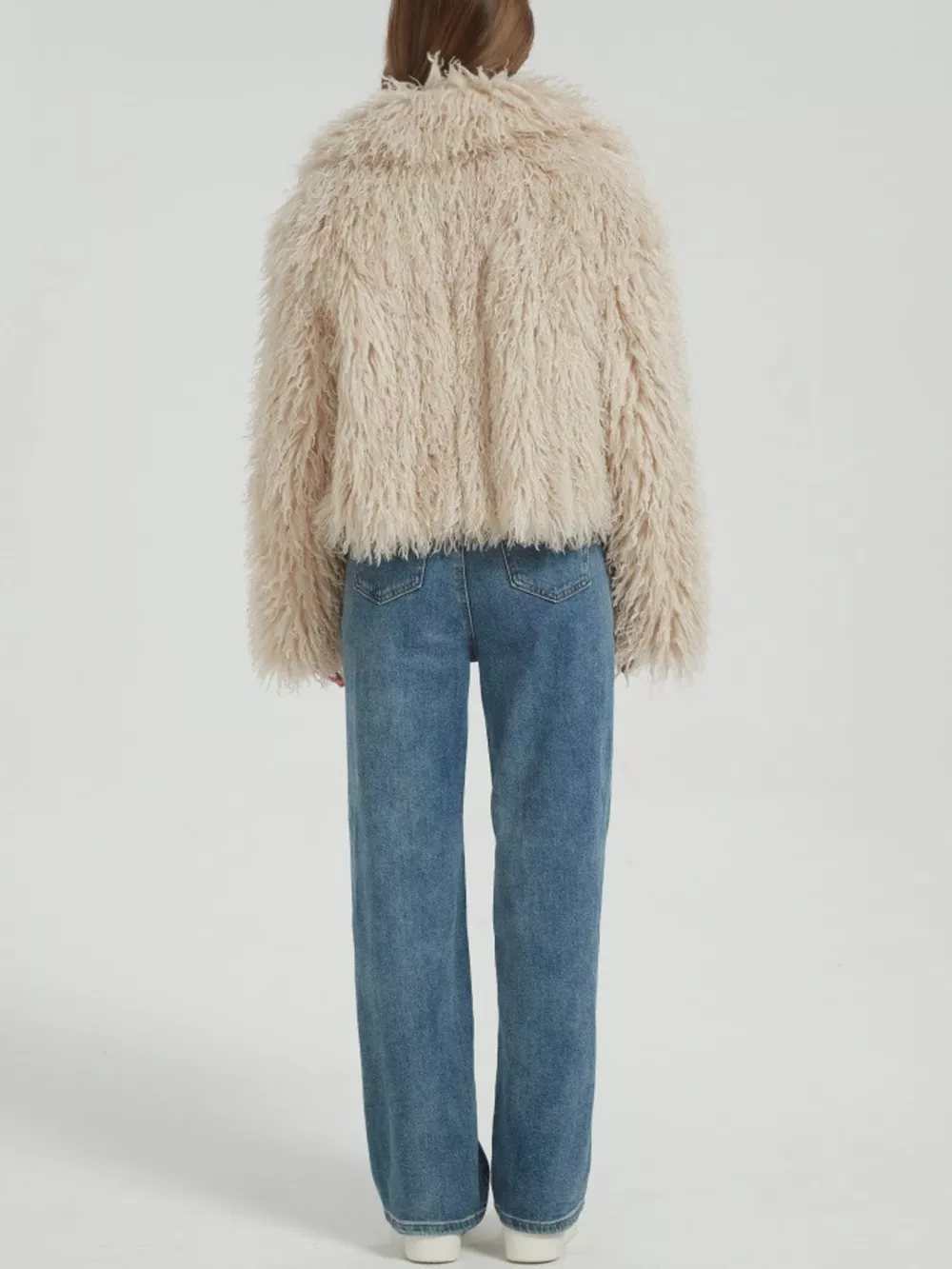 Faux Fur Open-Front Cropped Outerwear, image 8