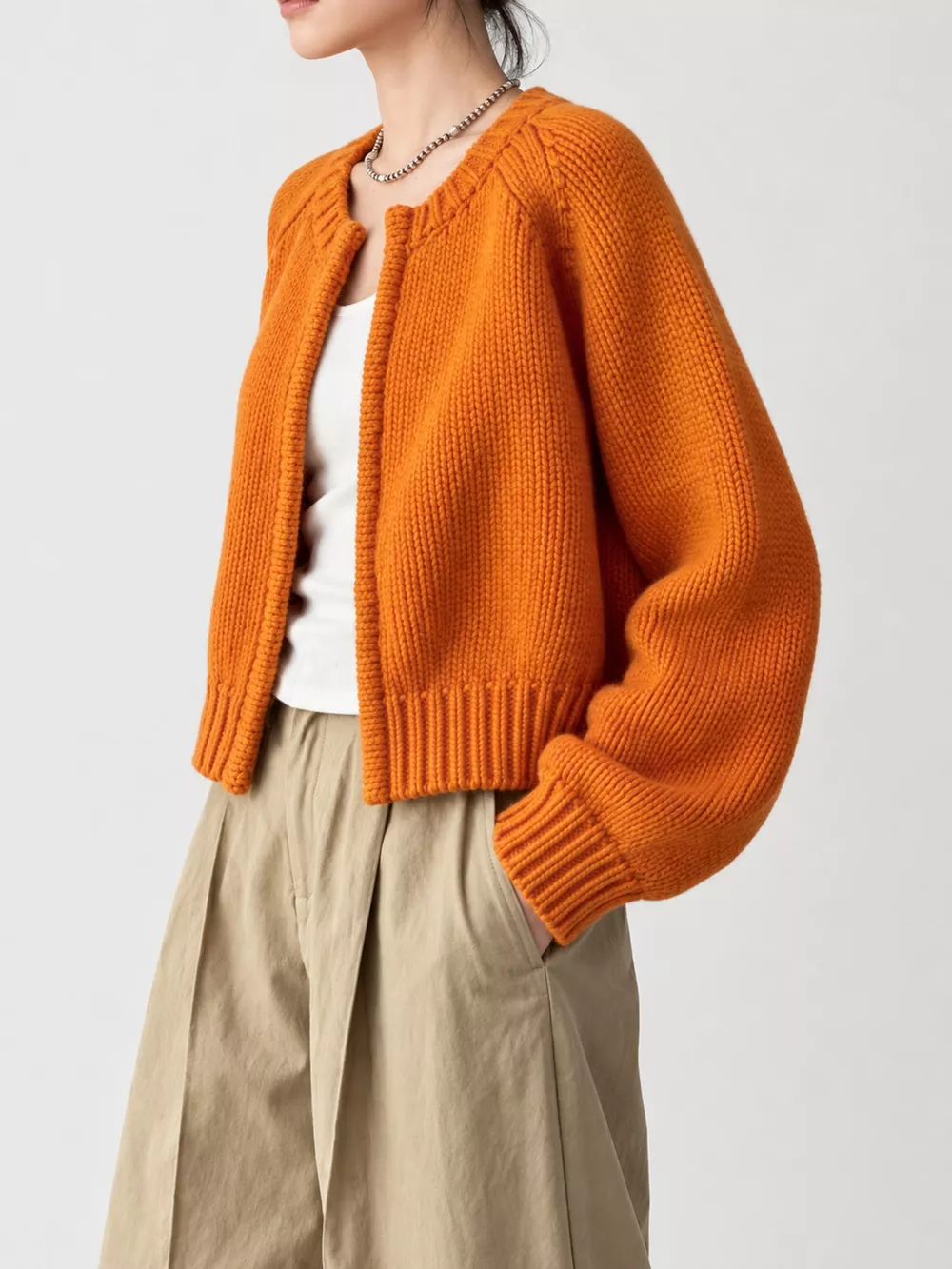 Ribbed Hem Zip-Up Cardigan, image 11