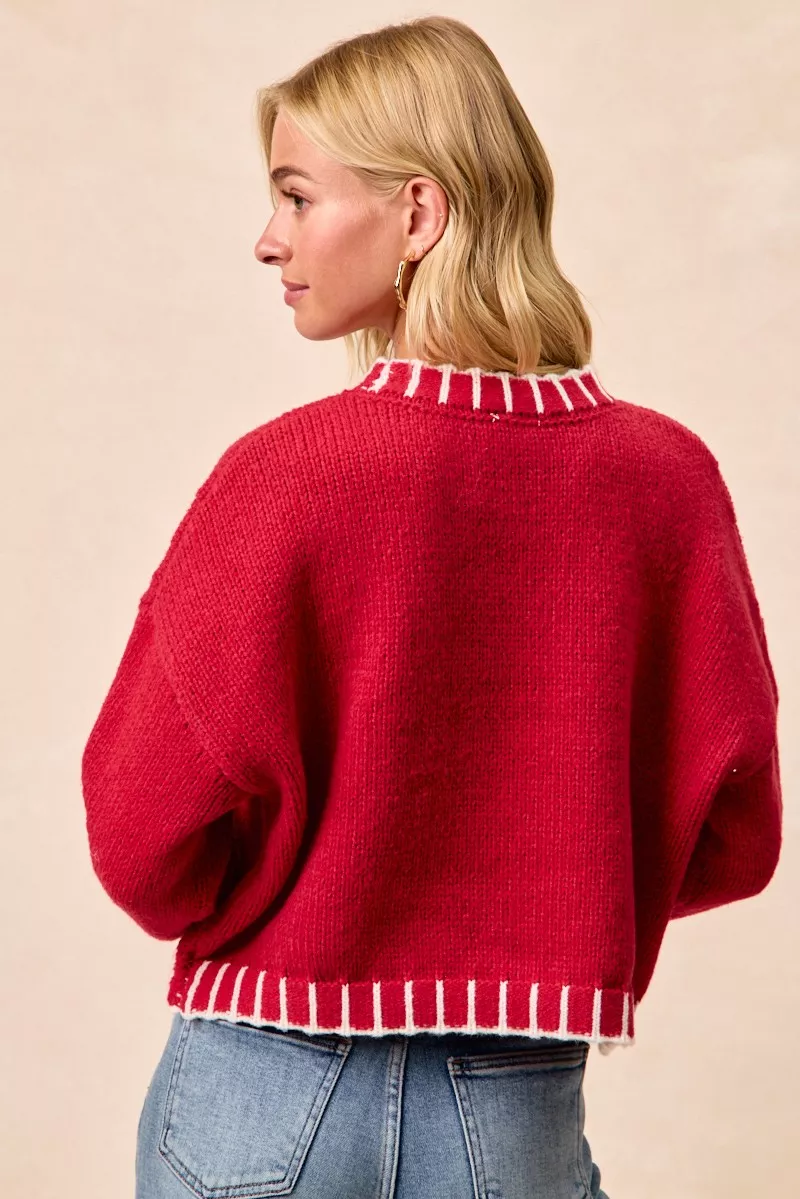 Christmas Theme Sequin Lattering Sweater, image 18