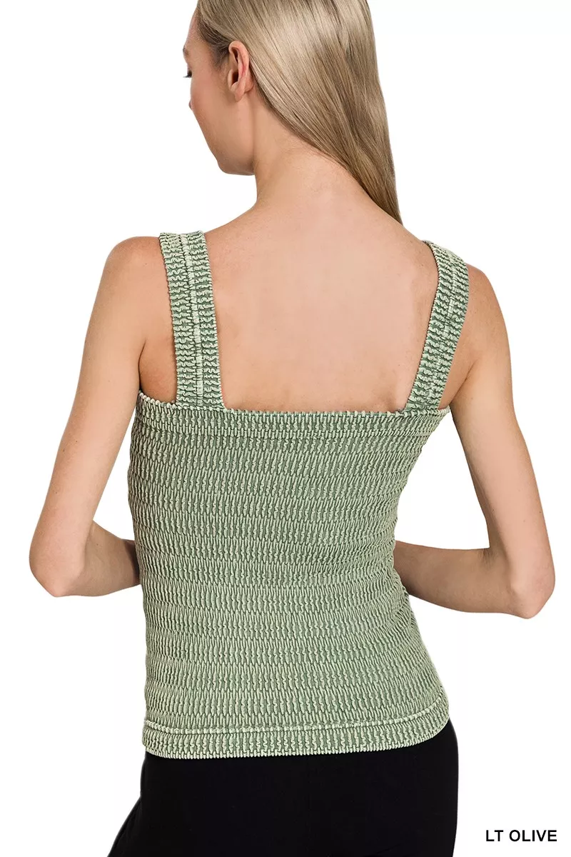 Seamless Winkle Stone Washed Tank Top, image 3