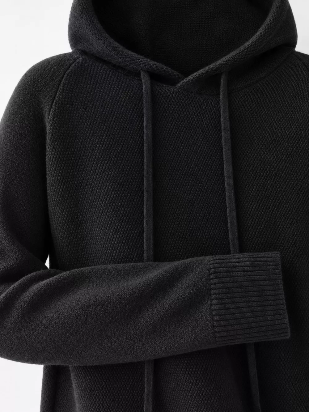 Drawstring Long Sleeve Hooded Knit Sweater, image 5