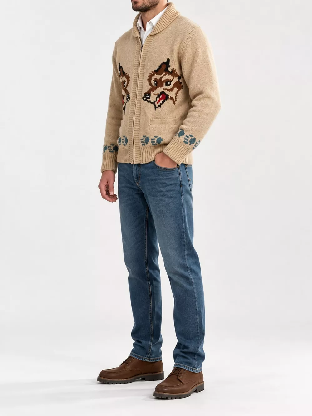 Men's Full Size Animal Chunky Knit Zip-Up Cardigan Plus Size, image 26