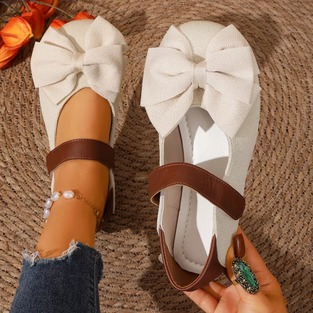 Bow Decor Round Toe Slip-Ons, image 4