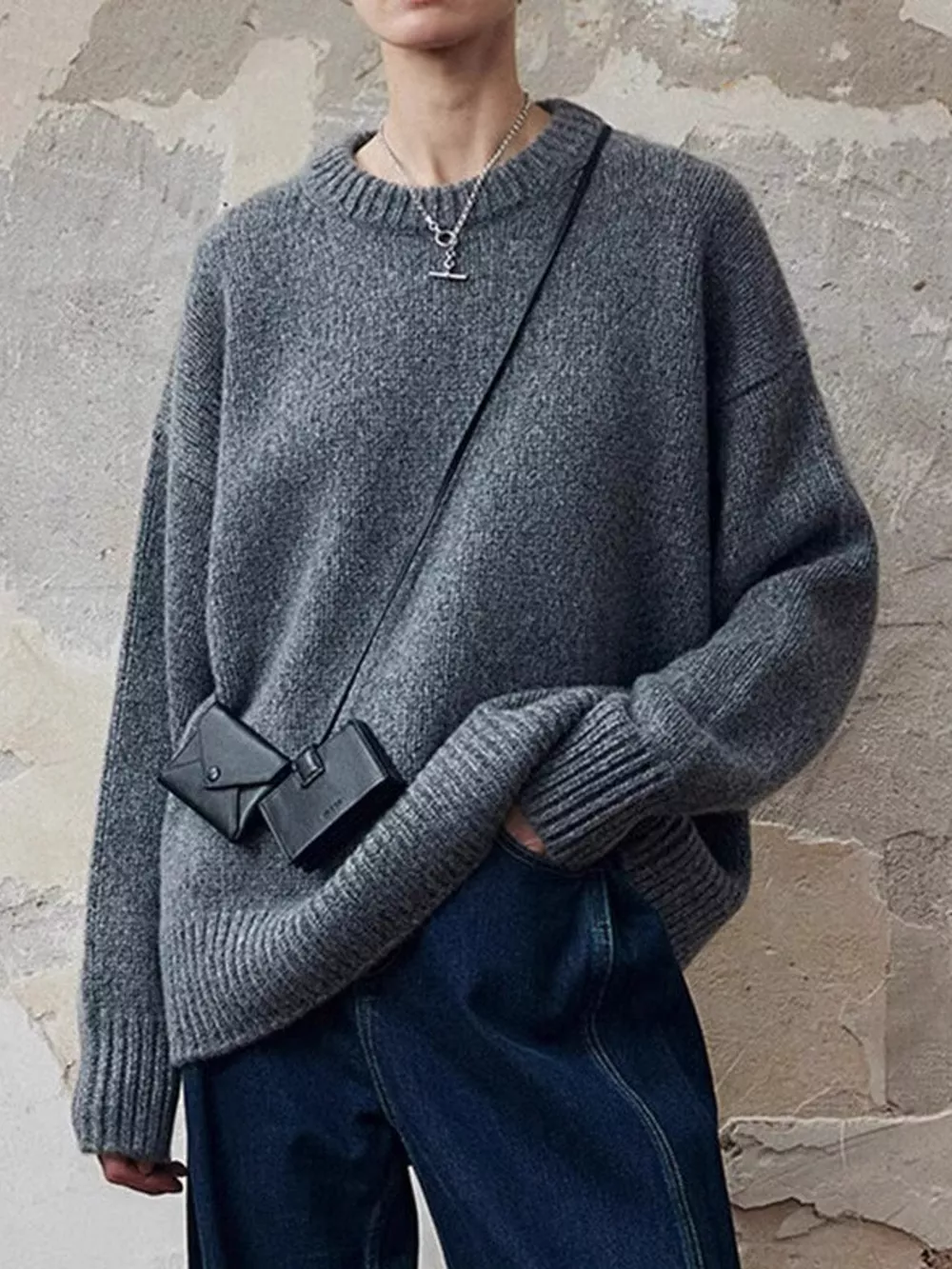 Round Neck Dropped Shoulder Sweater, image 18
