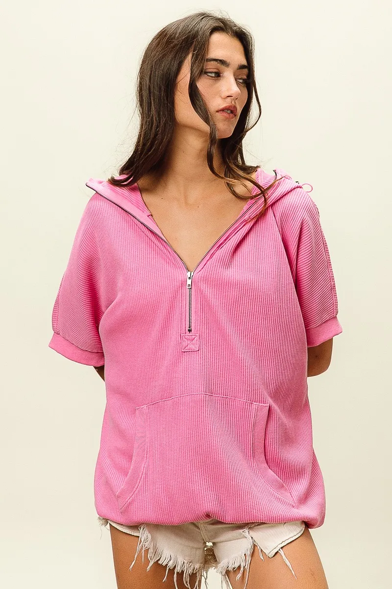 Vintage Washed Waffle Thermal Hoodie, image 6