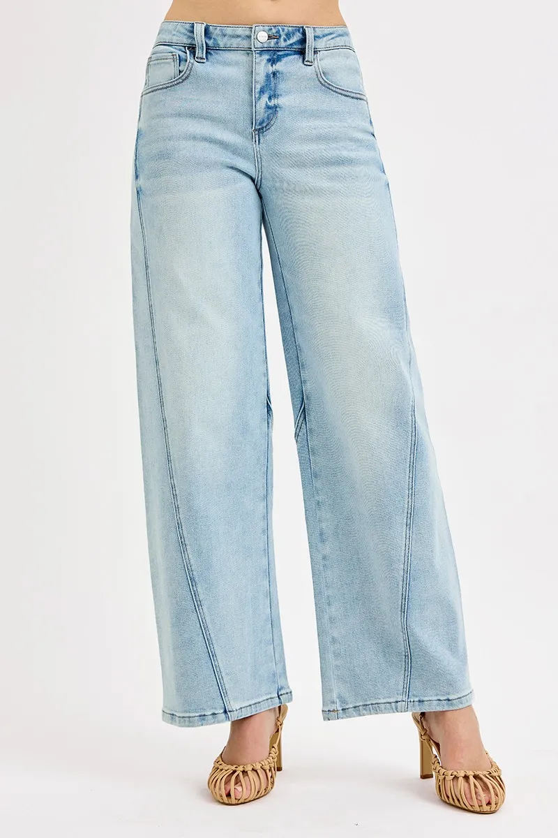 Full Size Mid Rise Fit Barrel Jeans Plus Size, image 5