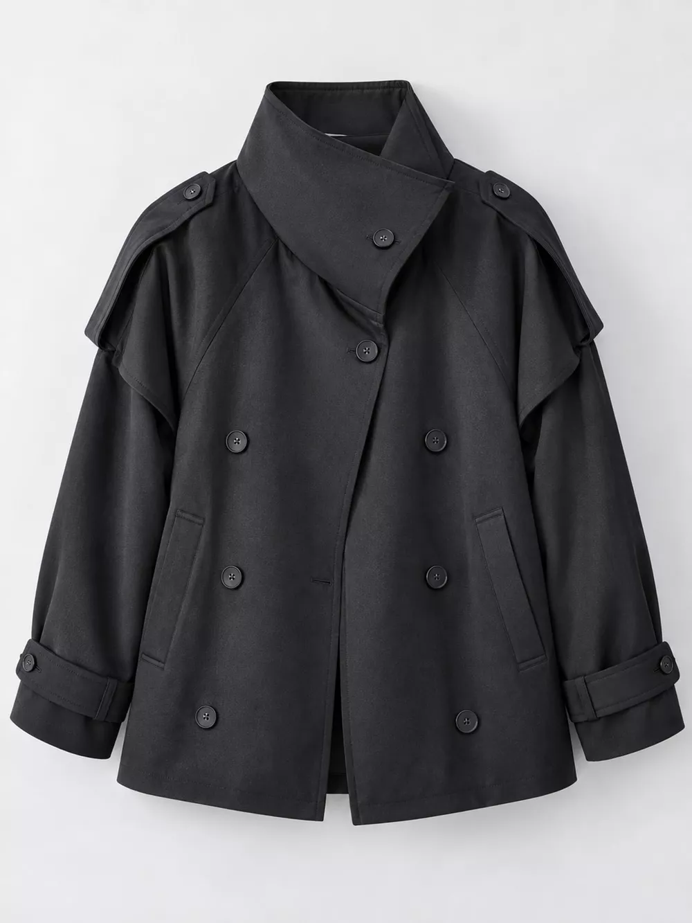 Double-Breasted Cropped Trench Jacket, image 13