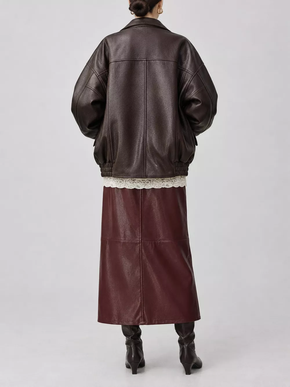 Snap Down Leather Jacket, image 4