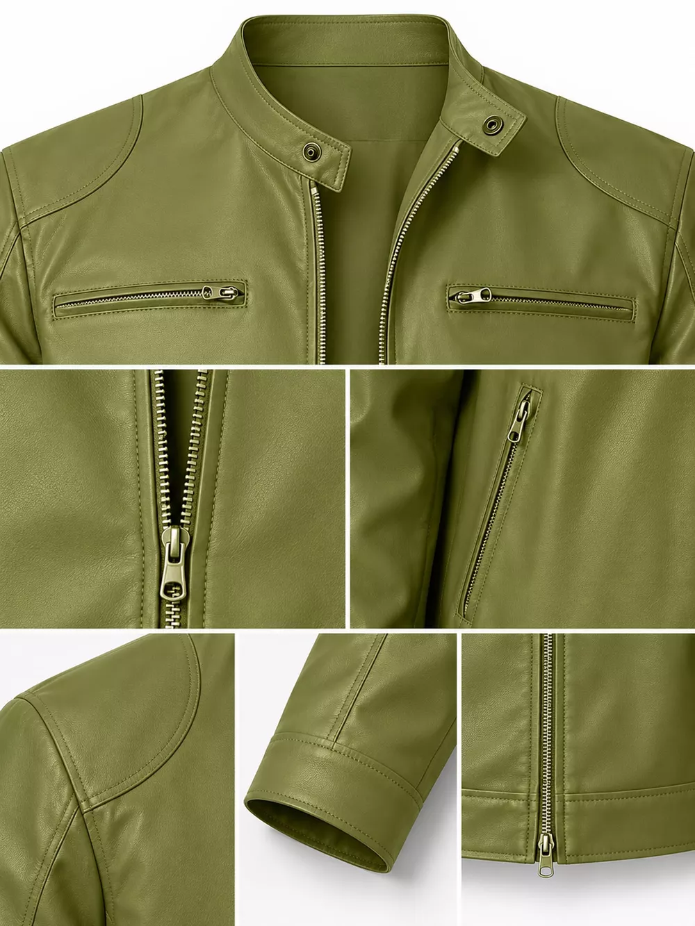 Men's Full Size Faux Leather Zip Up Jacket Plus Size, image 31
