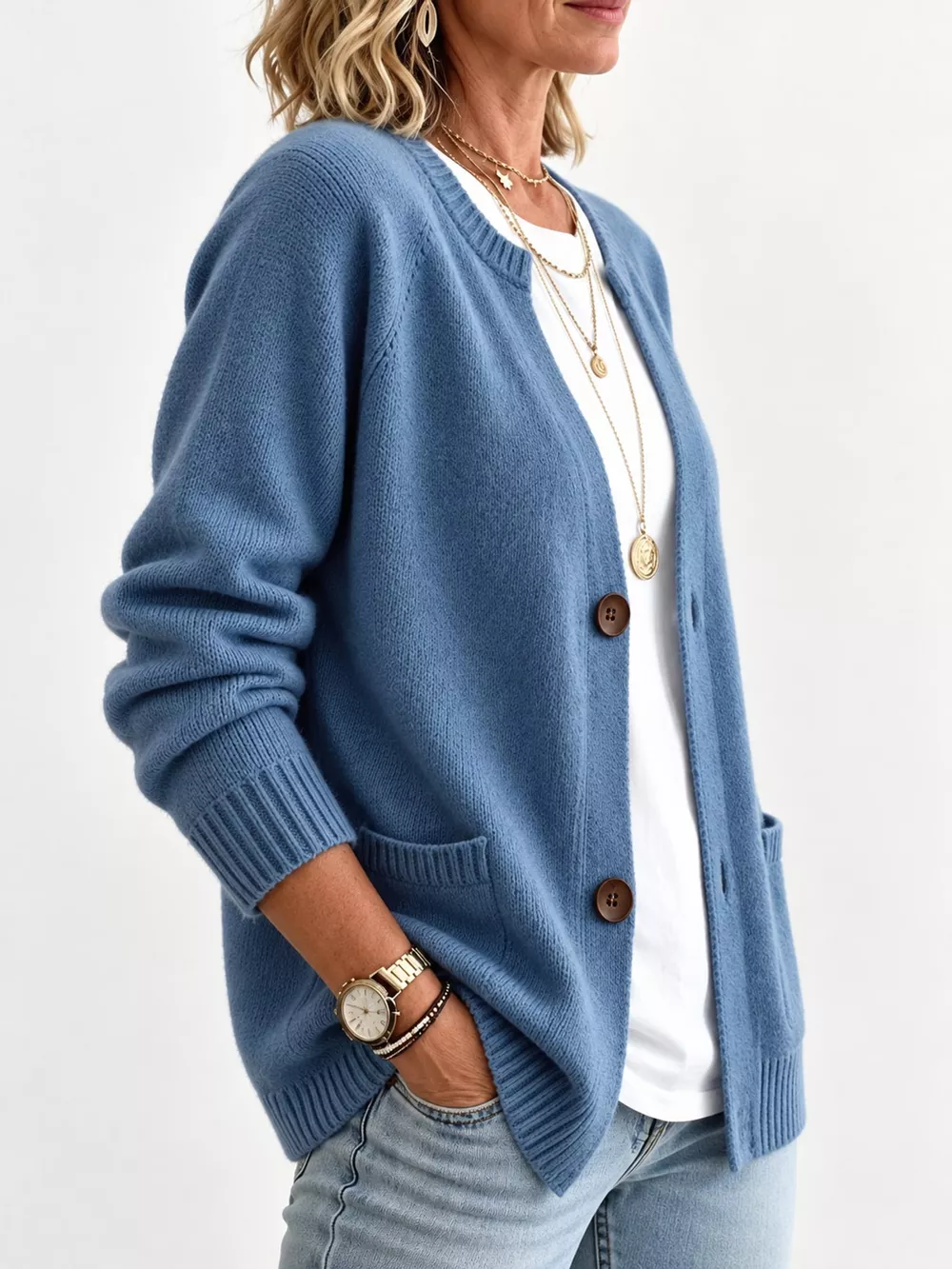 Full Size Button-Down Knit Cardigan Plus Size, image 24