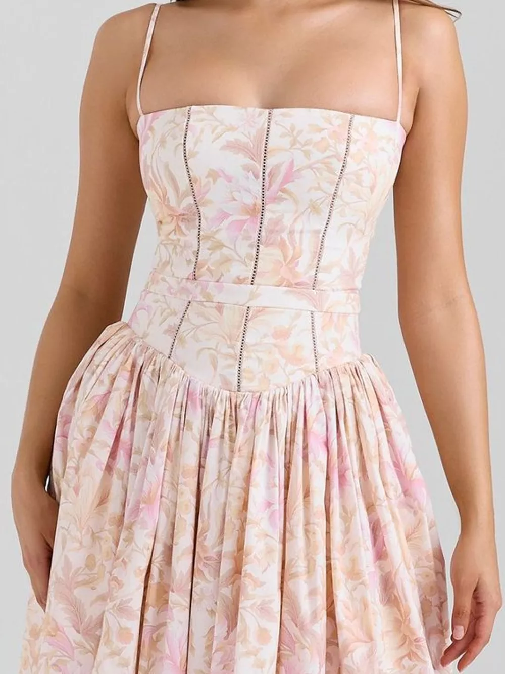 Floral Spaghetti Straps Midi Dress, image 53