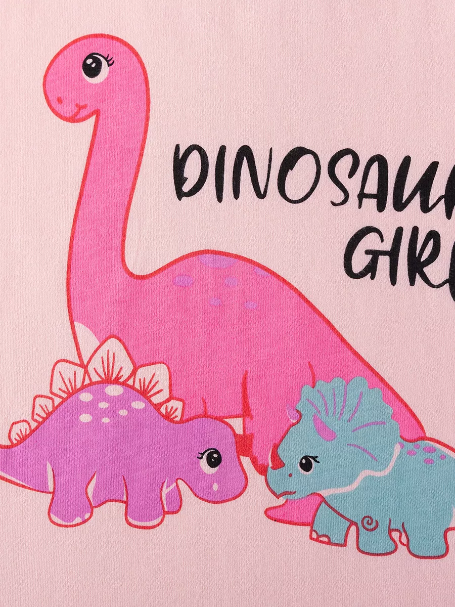 Children's Dinosaur Graphic Short Sleeve Tee and Shorts Set, image 4