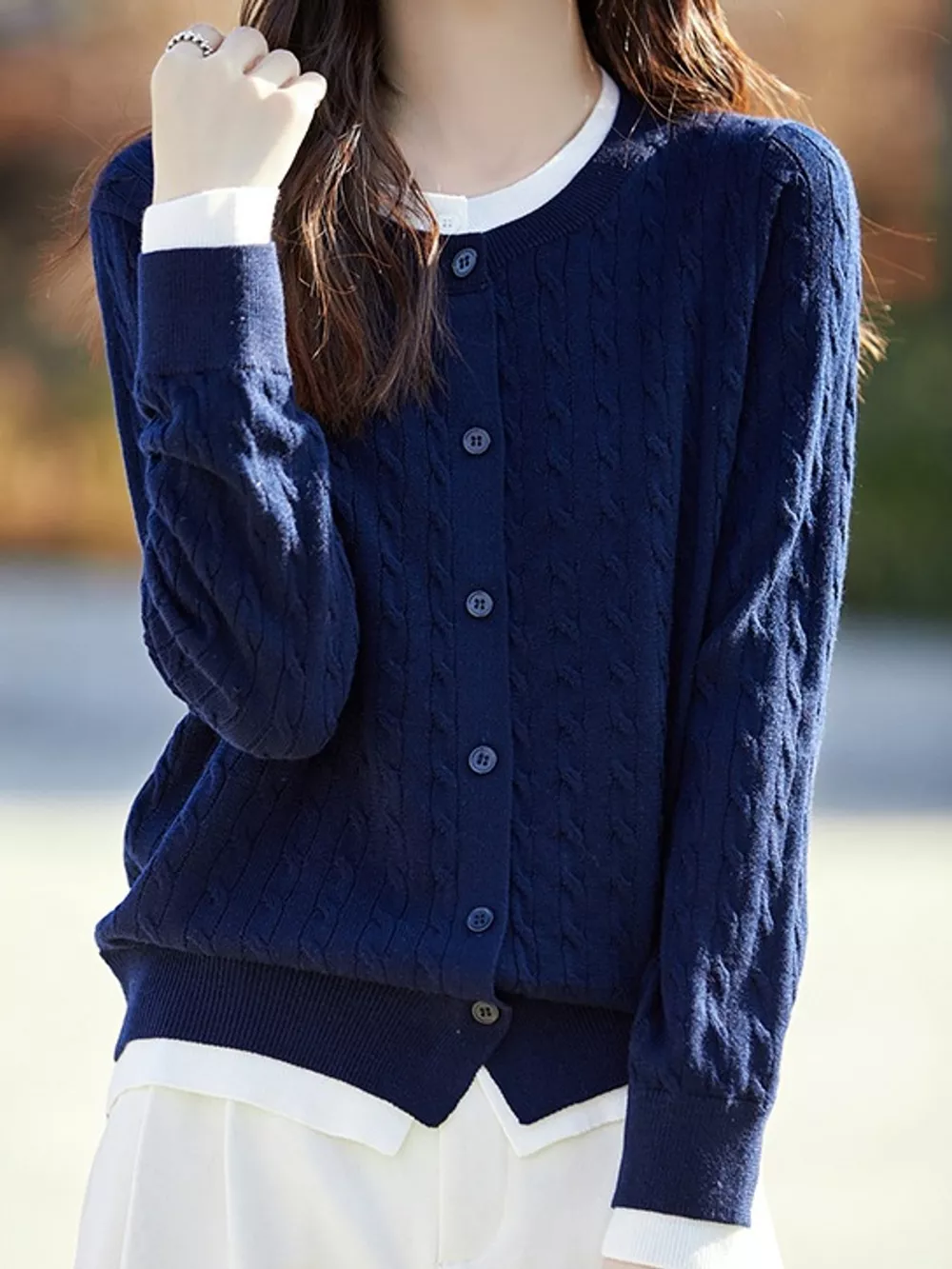 Cable-Knit Button-Down Cardigan, image 23