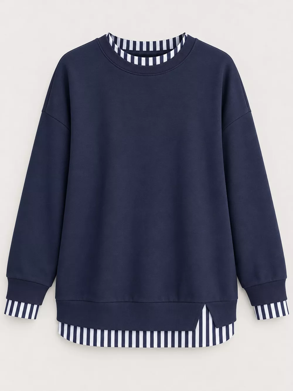 Full Size Layered Look Crew Neck Sweatshirt Plus Size, image 27