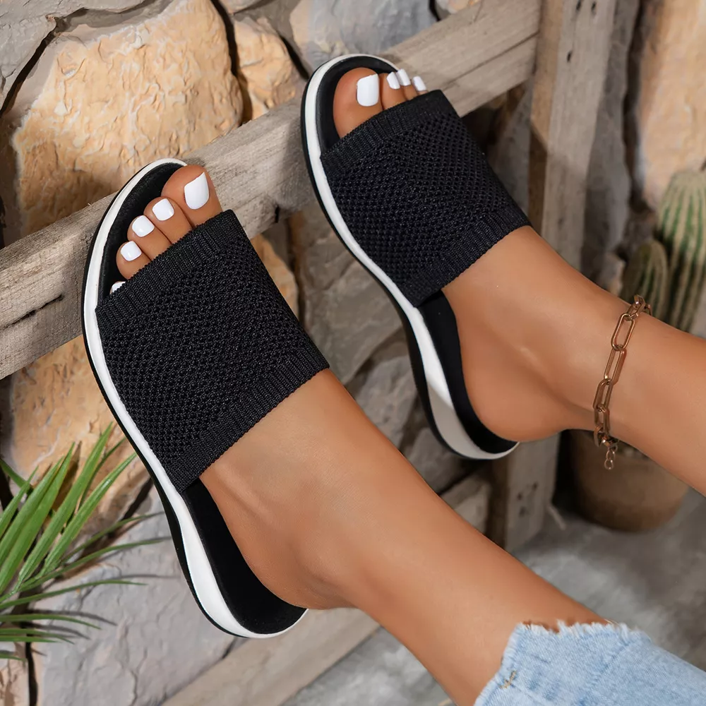 Open Toe Knit Sandals, image 2