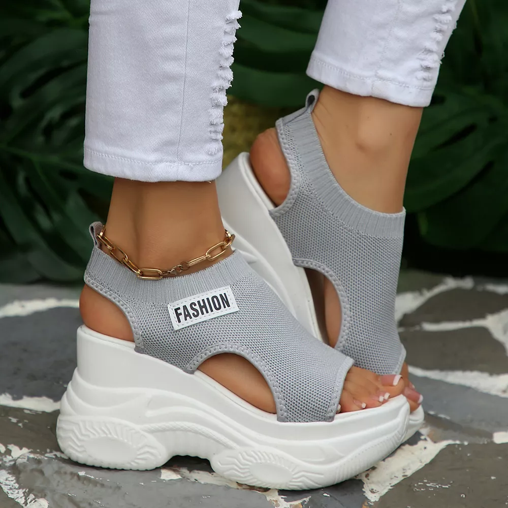 Open Toe Platform Wedge Sandals, image 2