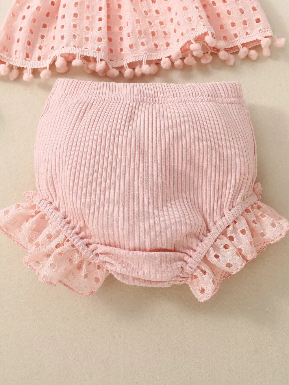 Children's Eyelet Smocked Tank Top and Ruffled Bloomers Set, image 8