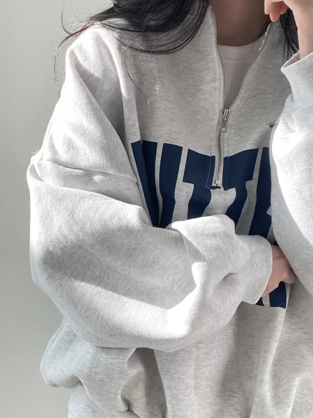 Half-Zip Letter Graphic Sweatshirt, image 15
