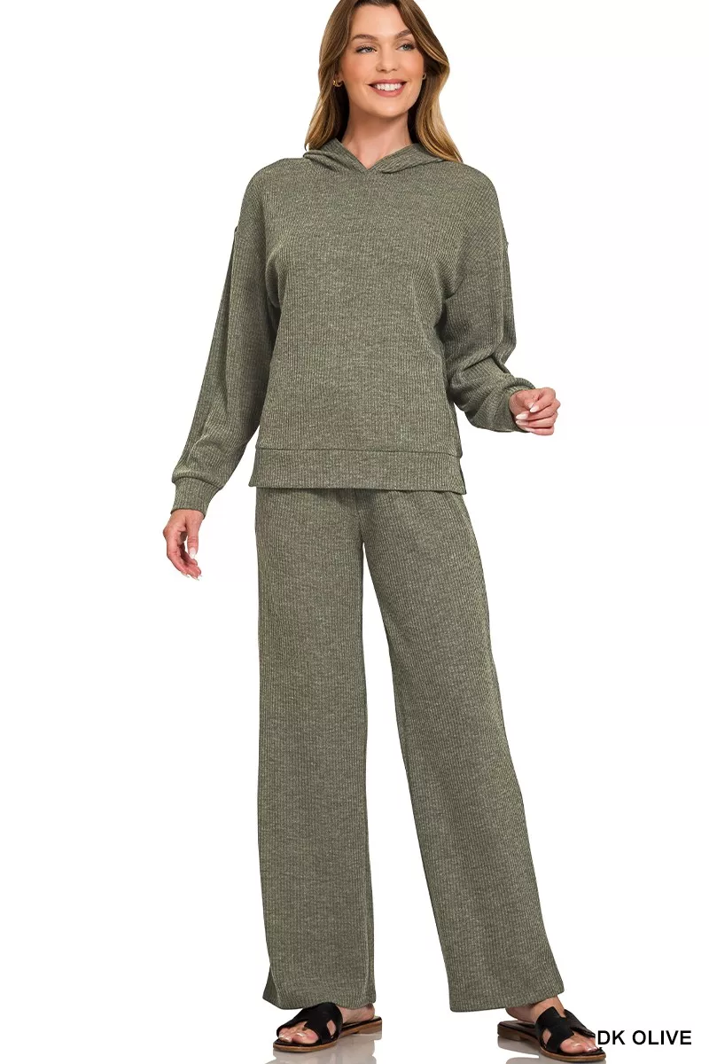 Ribbed Long Sleeve Hoodie, image 3