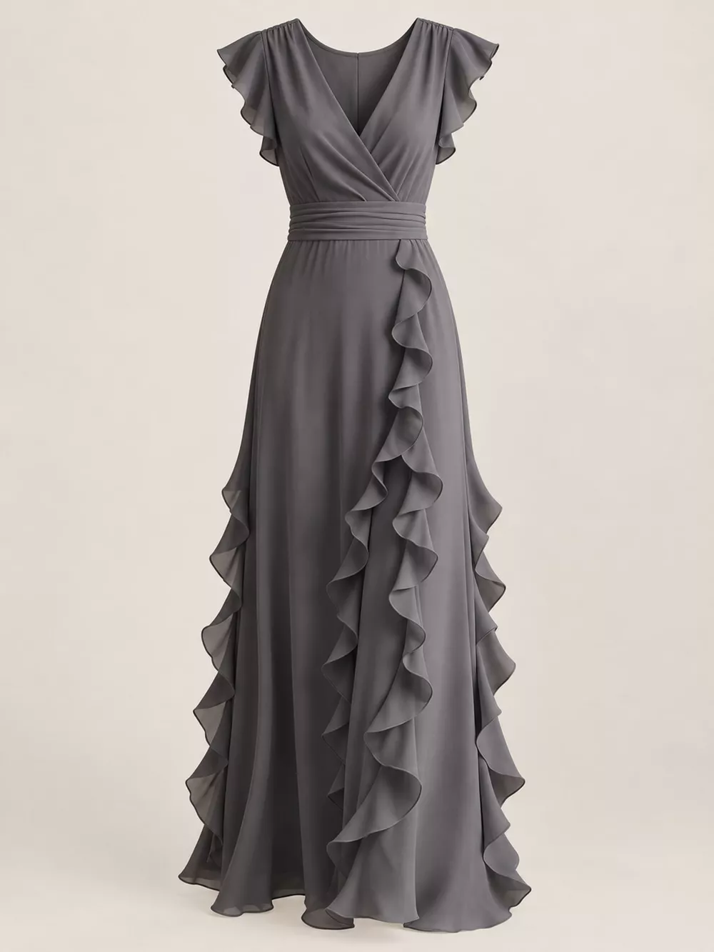 Ruffled Surplice Sleeveless Maxi Dress, image 39
