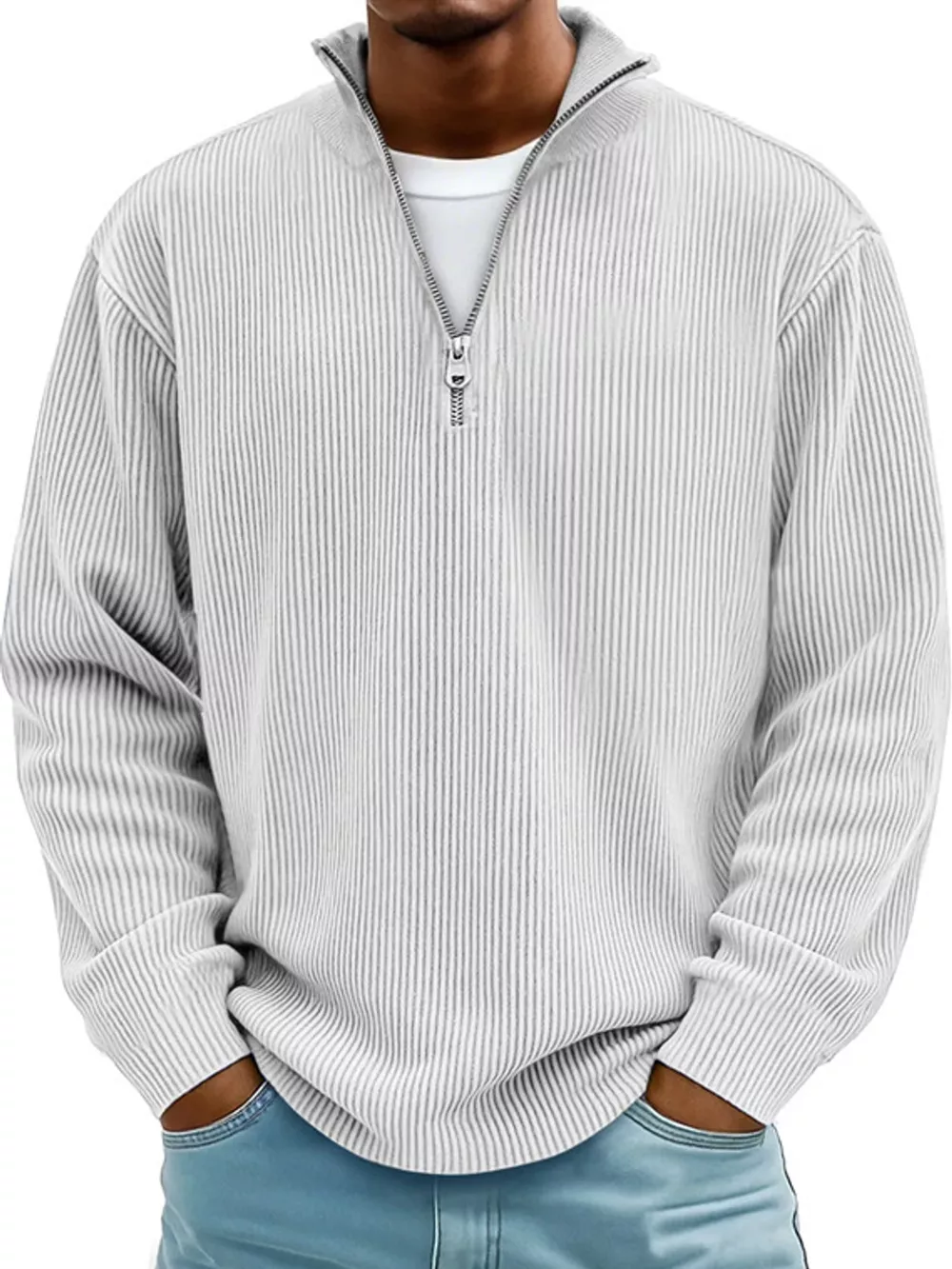 Men's Full Size Quarter-Zip Long Sleeve Sweatshirt Plus Size, image 21