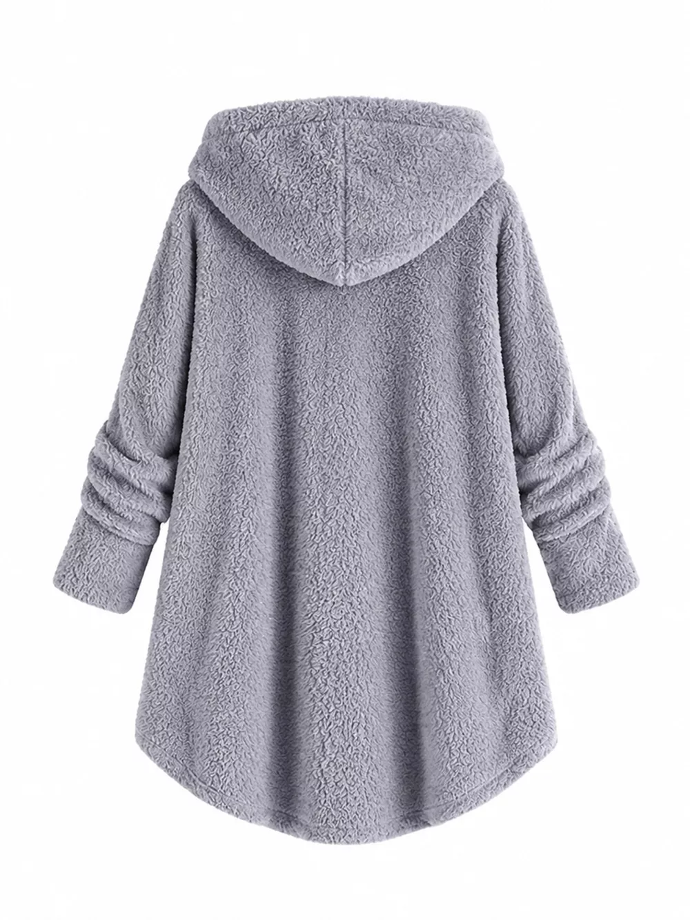 Full Size Fleece Button Up Hooded Outerwear Plus Size, image 18