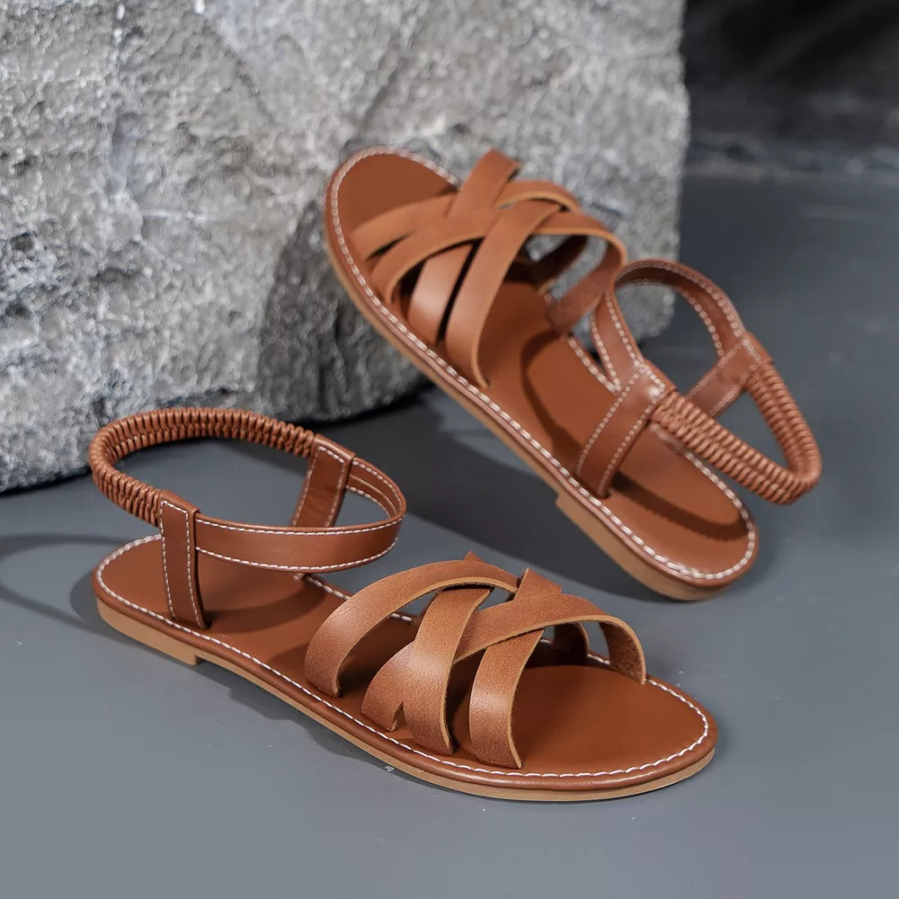 Woven Strap Flat Sandals, image 5