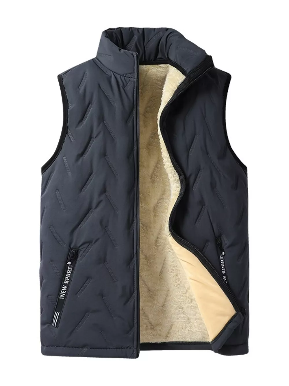 Men's Full Size Thermal Fleece-Lined Quilted Vest Plus Size
