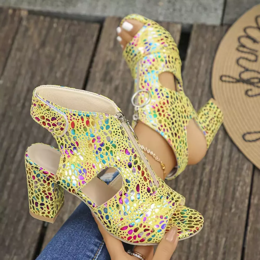 Open Toe Block Heels Sandals, image 3