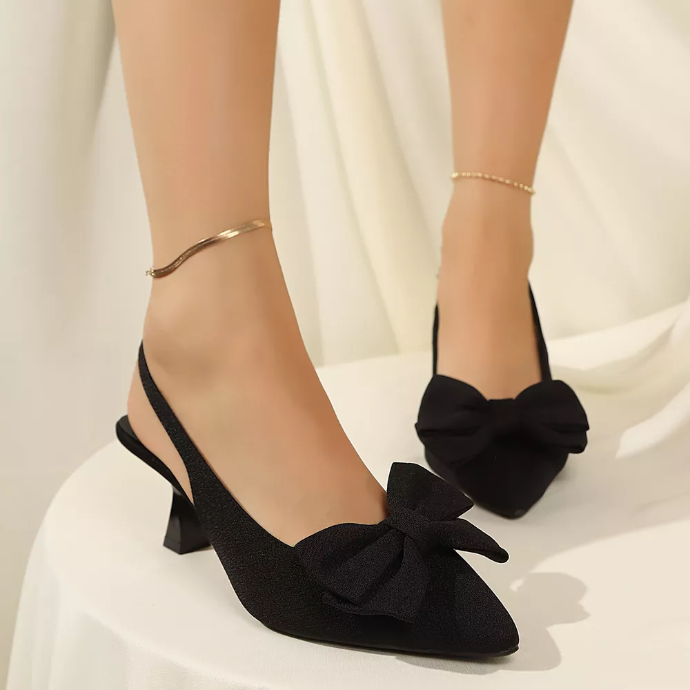 Elegant Bow Slingback Pumps, image 3