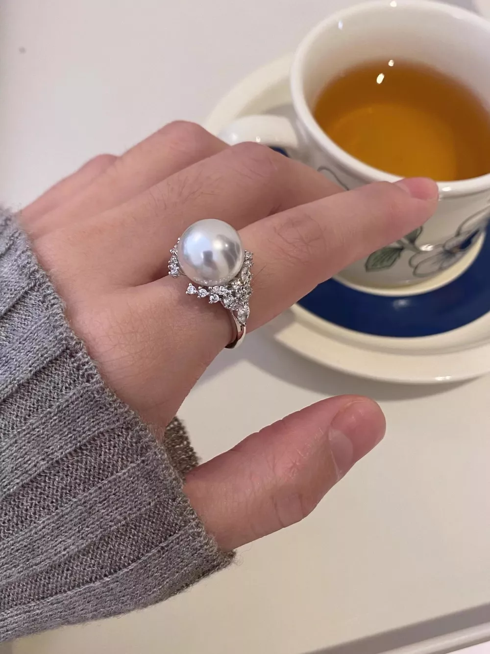 925 Sterling Silver Pearl Ring