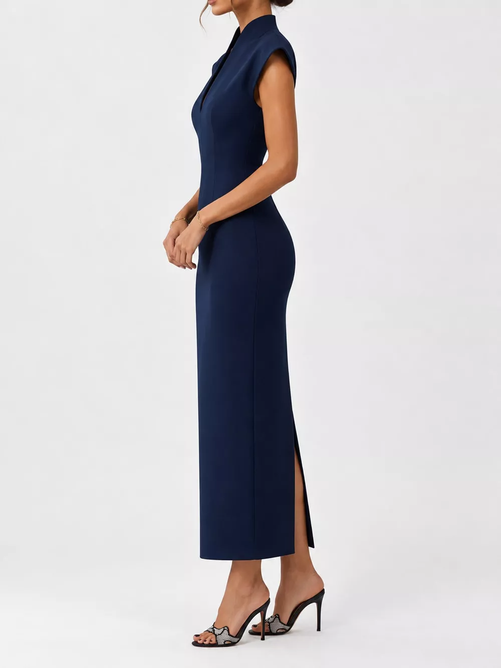 Slit Sleeveless Bodycon Midi Dress, image 28