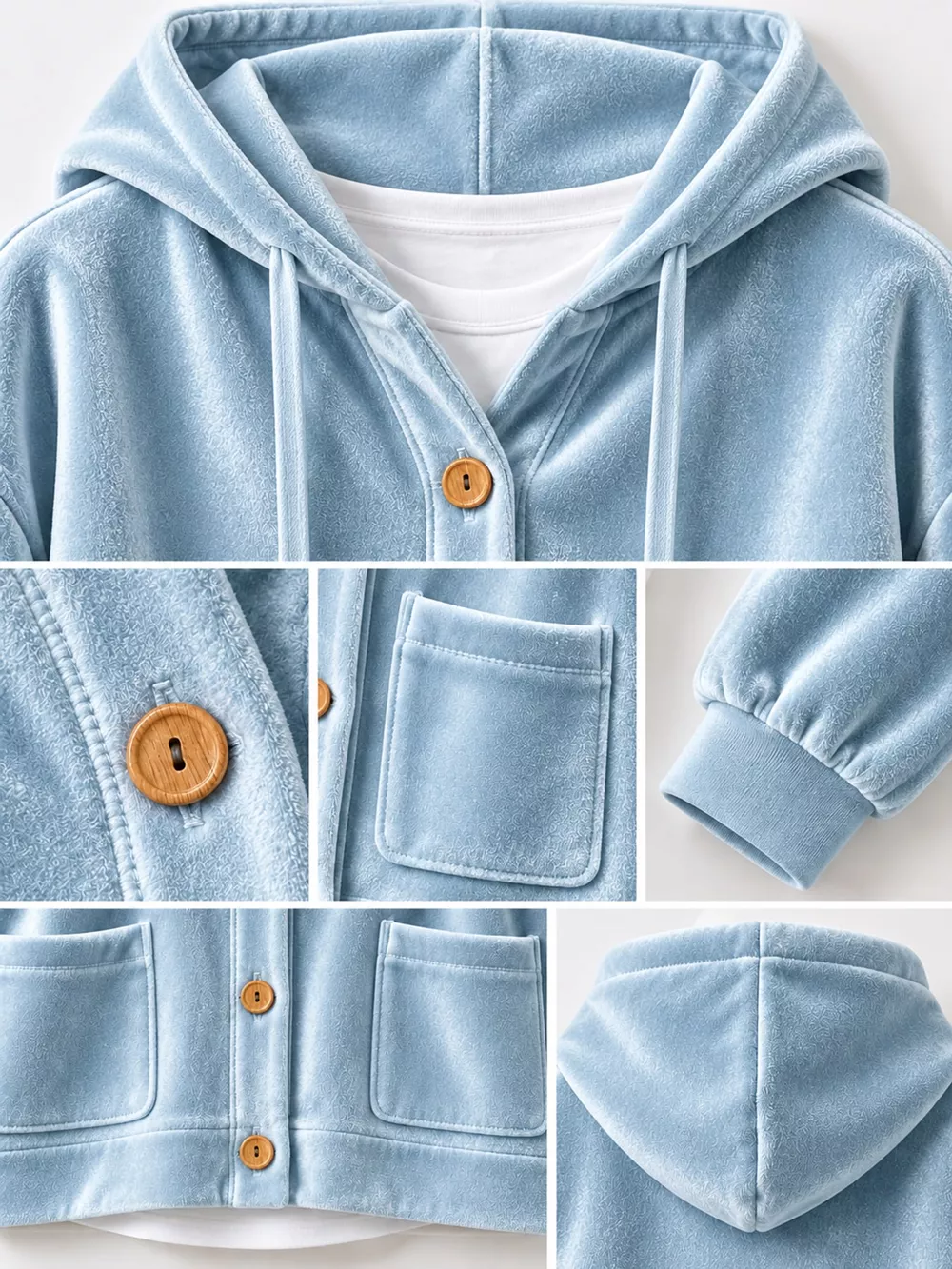 Full Size Velvet Dropped Shoulder Hoodie Plus Size, image 34