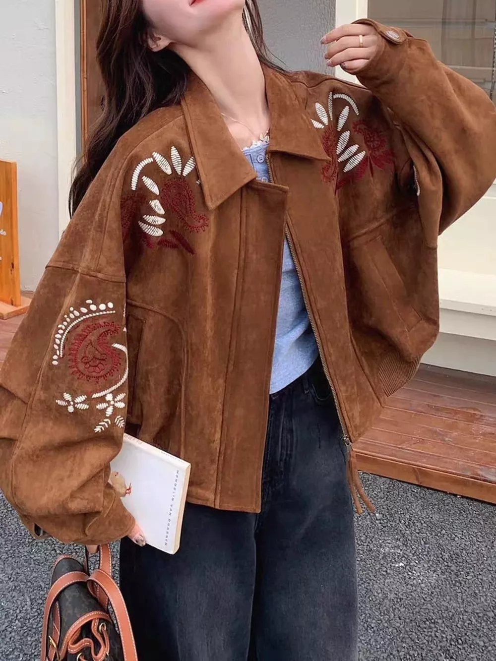 Embroidered Zip Up Jacket, image 4