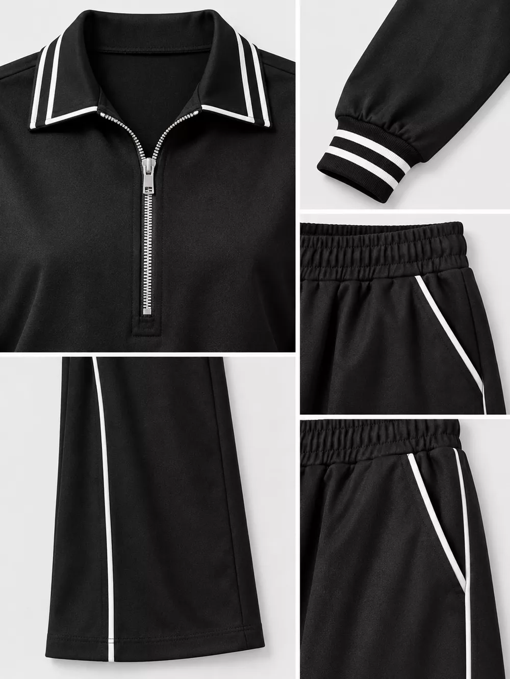 Striped Half Zip Top and Pants Set, image 10