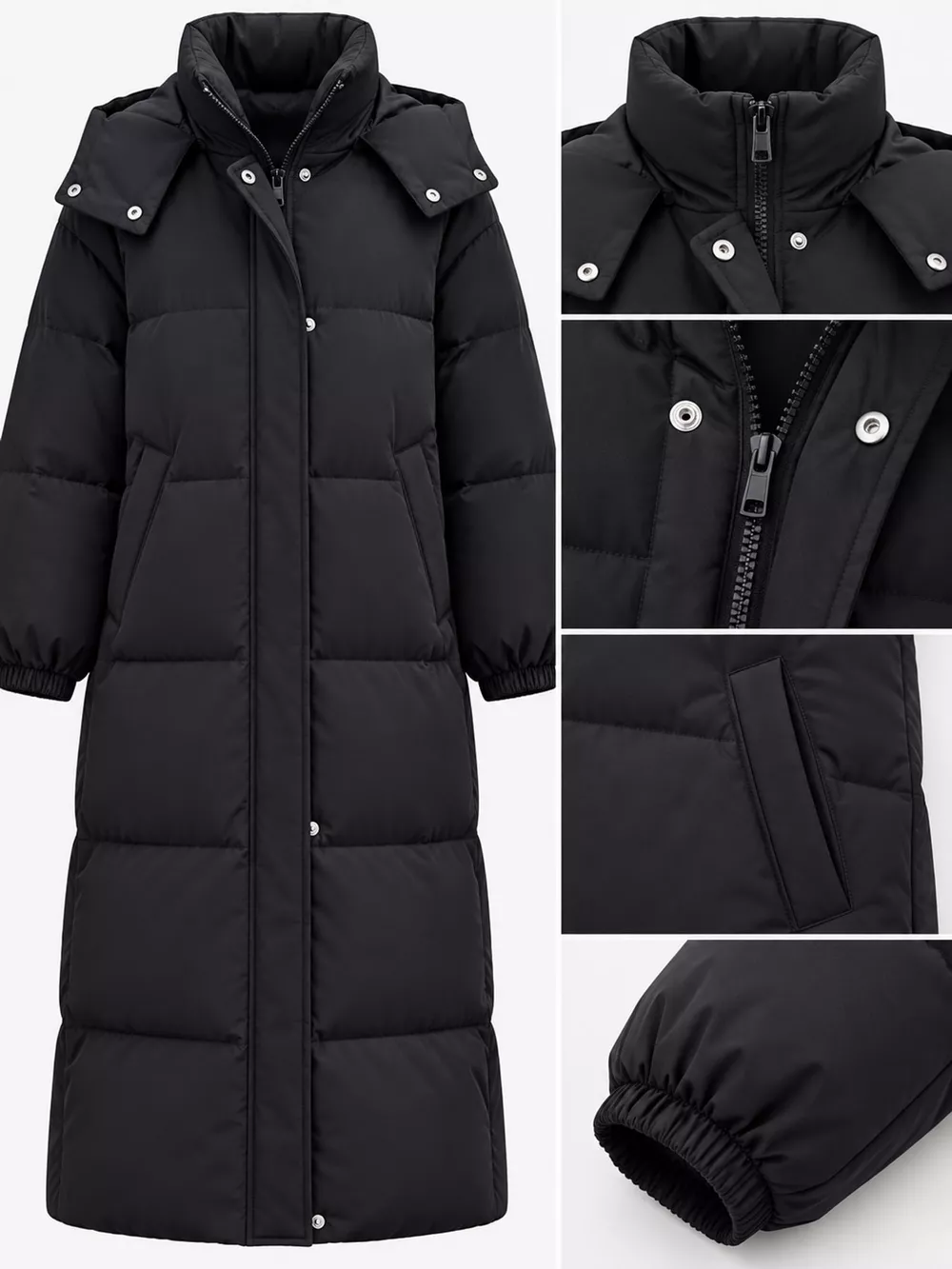 Plus Size Oversized Hooded Longline Puffer Coat, image 14