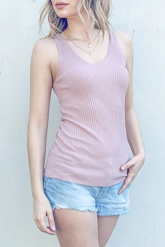 Ribbed Knit Slim Tank, image 4