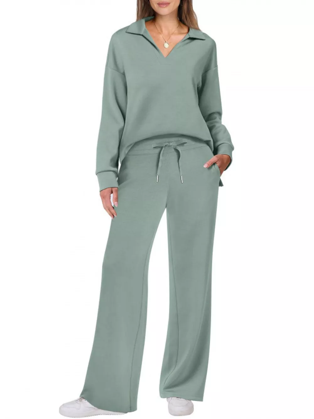 Dropped Shoulder Top and Pants Set, image 11