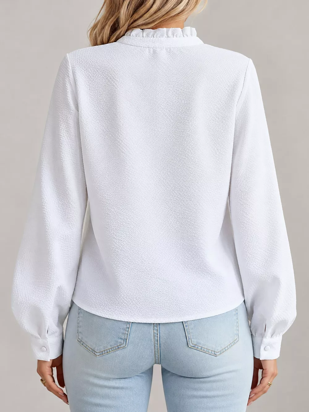 Ruffled Button Down Shirt, image 3