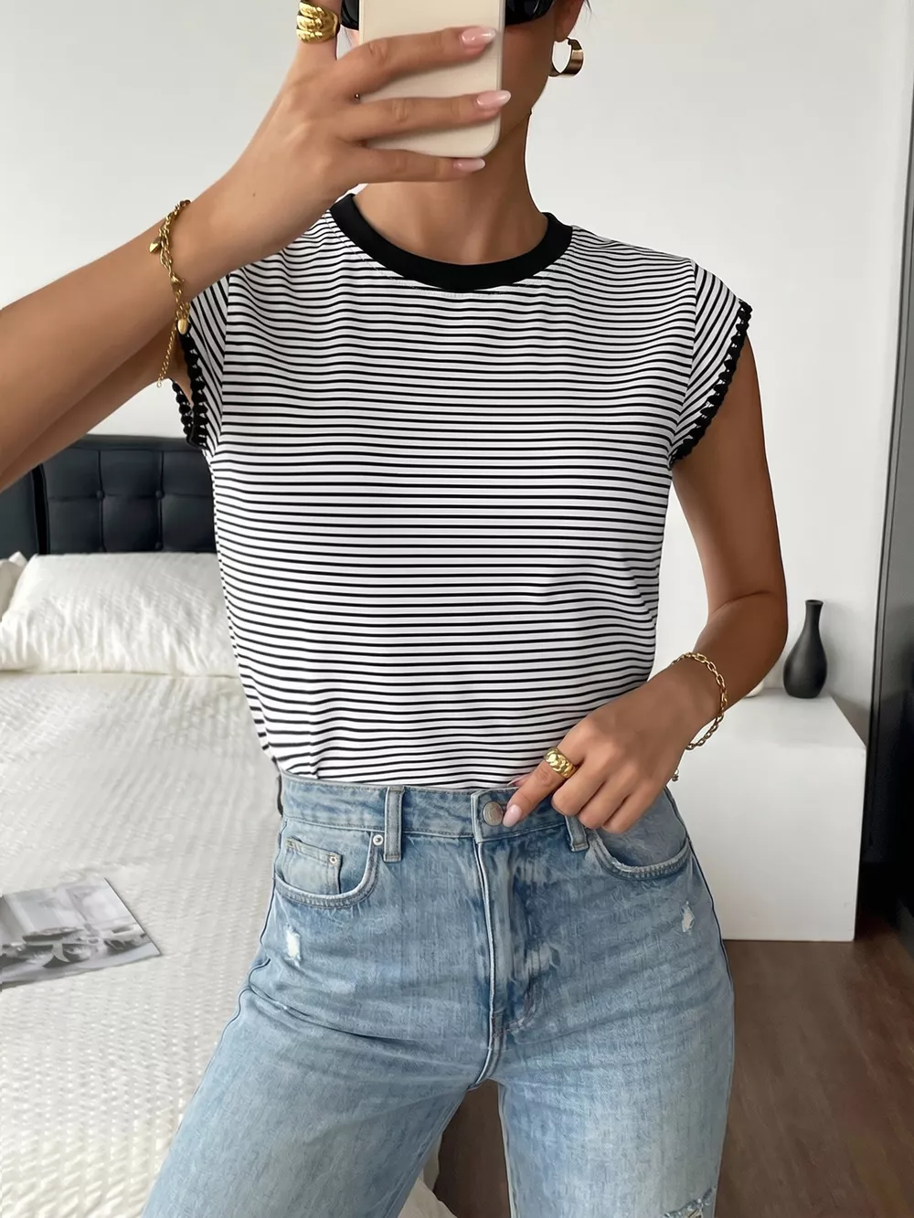 Classic Striped Crew Neck T-Shirt