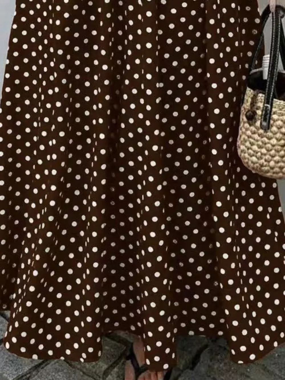 Strapless Polka Dot Ruched Maxi Dress, image 27